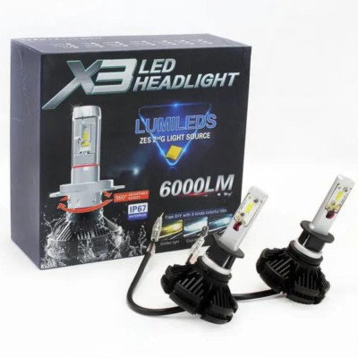 Автомобільні лампи для фар X3 H1 Світлодіодні LED автолампи 2 шт в комплекті
