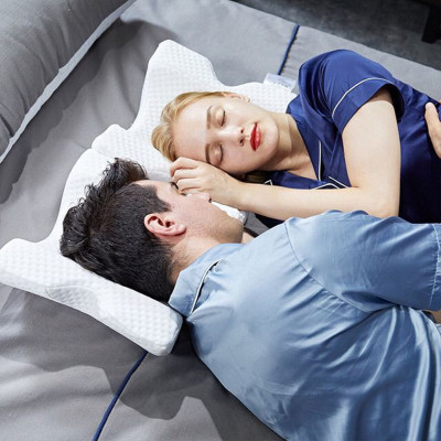 Ортопедична Подушка тунель з пам'яттю Memory Foam Pillow з тунелем для руки для шиї з піною Біла