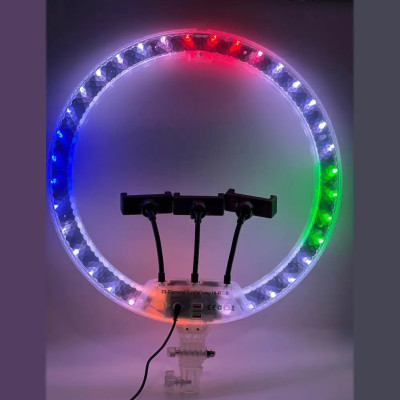 Світлодіодна кільцева лампа RGB 3D 45 см зі штативом 2 м кольорова двостороння LED Селфі кільце