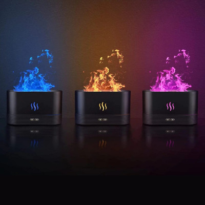Увлажнитель воздуха с эффектом пламени аромадифузор с RGB подсветкой аромалампа от usb