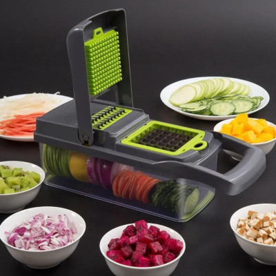 Овочерізка мультислайсер з насадками 14в1 Veggie Slicer тертка багатофункціональна нарізка овочів і фруктів