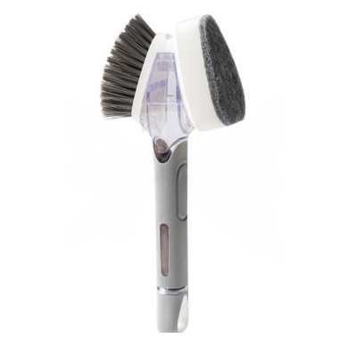 Двостороння щітка для миття посуду Dish Wand Scrub Вrush 2в1 кухонна губка з дозатором та насадками