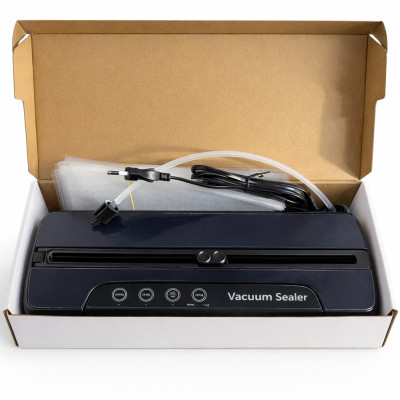 Вакууматор хатній пакувальник із пакетами автоматичний Vacuum Sealer Вакуумний побутовий апарат для пакування продуктів