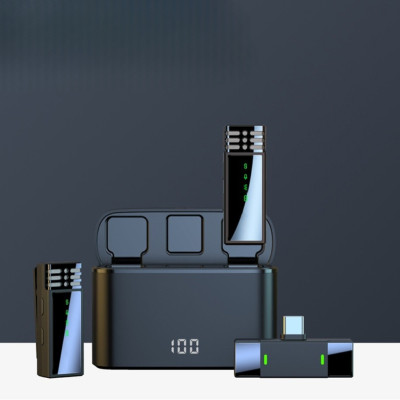 Петлічний бездротовий мікрофон 2в1 Wireless Microphone в кейсі для смартфонів з ресивером Type-C
