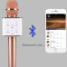 Мікрофон караоке для дітей бездротовий Q7 Рожевий Rose USB Bluetooth з чохлом Іграшка мікрофон з динаміком