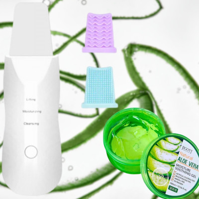 Ультразвуковий скрабер в комплекті з гелем з Aloe Vera набір для догляду за шкірою