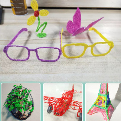 3D Ручка для дітей 3Д ручка 3 покоління з дисплеєм LCD Pen 3 рожева Набір з Еко Пластиком та трафаретом