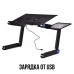 Столик трансформер для ноутбука Портативний з вентилятором Laptop Table T8 підставка стіл з кулером