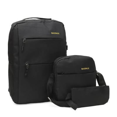 Міський рюкзак BACKPACK з сумкою та гаманцем дорожній комплект 3в1 багатофункціональний
