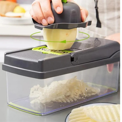 Овочерізка мультислайсер з насадками 14в1 Veggie Slicer тертка багатофункціональна нарізка овочів і фруктів