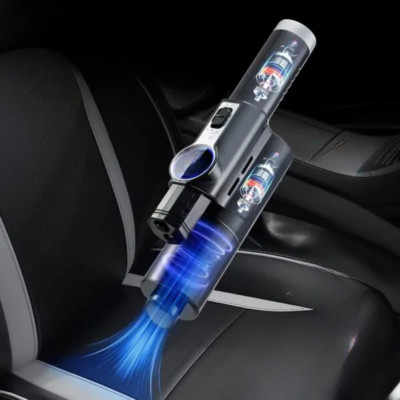 Автомобільний пилосос Portable Vacuum Cleaner LY8018 з компресором та ліхтарем 120 Вт чорний
