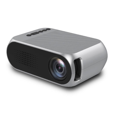 Портативний міні проектор Projector LED YG320 Mini сірий з динаміком для дому лед проектор кишеньковий домашній