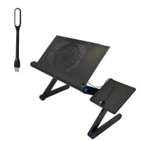 Столик трансформер для ноутбука набір з USB лампою LAPTOP TABLE Т9 охолоджуючий складаний металевий
