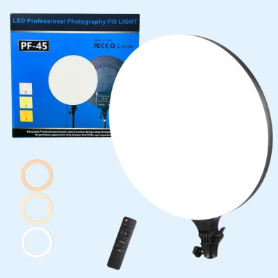 Світлодіодна кругла лампа 45см з пультом LED Fill Light PF-45 портативне відеосвітло для фото та відеозйомки