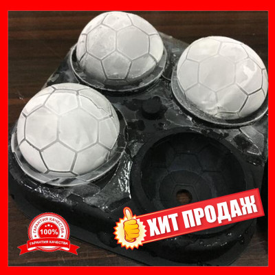 Форма для льоду футбольний м'яч силіконова Ємності для льоду 3D з кришкою форми фігурні кульки для віскі