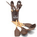 Набор кухонных принадлежностей Kitchen & dining лопатки силикон с подставкой кухонная утварь 12шт коричневый