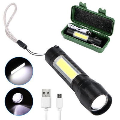 Ліхтар ручний BL 511 компактний акумуляторний світлодіодний USB ліхтарик у кейсі з фокусуванням променя