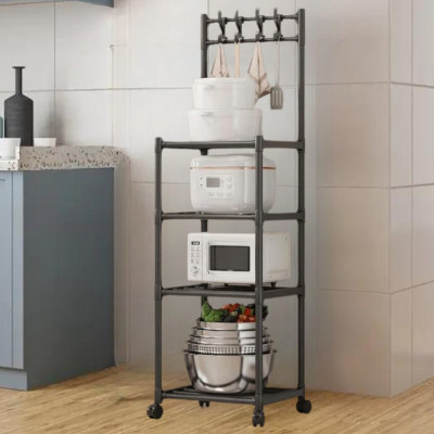 Стелаж підлоговий з гачками на 4 яруси Hook Storage Rack SKLM-21 Полиця стійка для кухні
