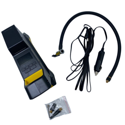 Компресор автомобільний від прикурювача Air Pump c1809-1 насос для підкачки шин з ліхтарем і дисплеєм