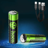Перезаряджувані батареї акумуляторні Hoco JA3 USB-C Комплект пальчикових акумуляторів АА 3200mWh 2шт
