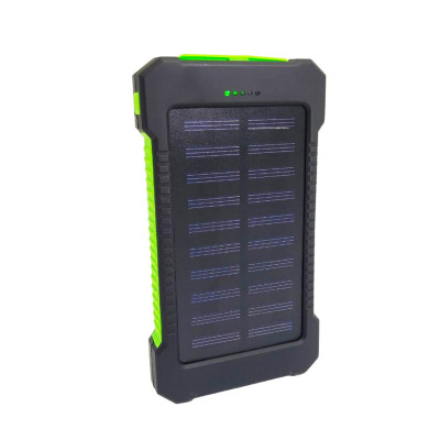 Повербанк 15000 mAh Power bank від сонячної панелі Solar зарядний пристрій для телефону з ліхтариком