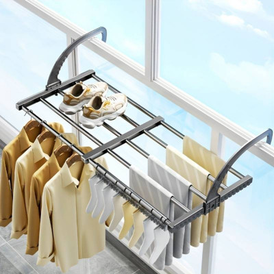 Сушарка для білизни розсувна на радіатор Folding Clothes Hanger 3270В Подвійна сушка для одягу взуття на балкон