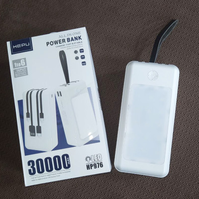 Повербанк 30000 mAh power bank HP976 зарядка для телефону зарядний пристрій USB Type-C micro USB Lightning