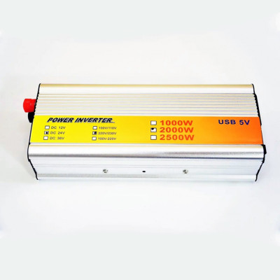 Перетворювач напруги KONNWEI 2000W інвертор від акумулятора автомобільний 24V-220V
