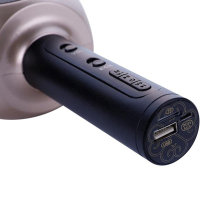 Караоке мікрофон дитячий портативний бездротової Bluetooth USB Black Чорний Іграшка мікрофони для дітей YS-63