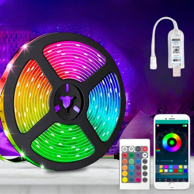 Світлодіодна RGB стрічка з динамічними режимами Світлодіодне освітлення USB на самоклейці з пультом