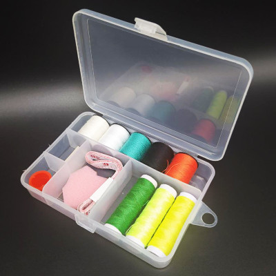 Швейний набір у прозорому кейсі універсальний компактний інструмент для шиття прикладні матеріали