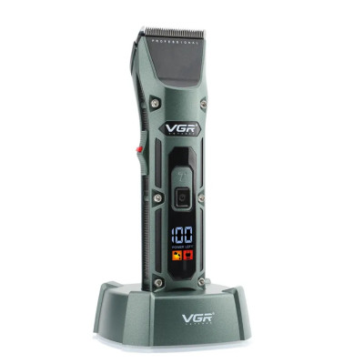 Акумуляторна машинка для стрижки волосся VGR V696 портативна з usb зарядкою 4 насадками та підставкою