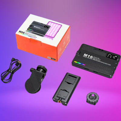 Акумуляторне накамерне відеосвітло M16 RGB бездротова міні лампа LED портативна для фото і відео