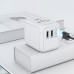 Універсальний мережевий USB адаптер для подорожей та дому Travel Adapter перехідник для розеток Білий