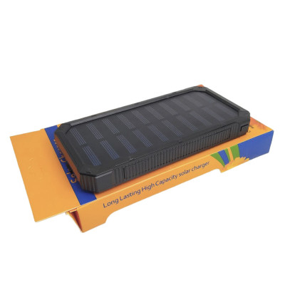 Повербанк 15000 mAh Power bank від сонячної панелі Solar зарядний пристрій для телефону з ліхтариком