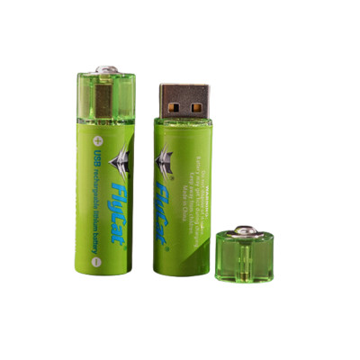 Батарейки акумуляторні перезаряджаємі  USB Акумулятор FluCat AA 2 шт в комплекті в кейсі 1500 mAh