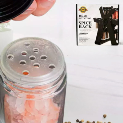 Набір для спецій 18 скляних баночок на кухню Spice Rack Обертова спецівниця на підставці