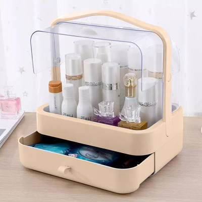 Органайзер для косметики Пилезахисний Водонепроникний Cosmetic Storage Box LD 388 Настільний бокс Рожевий
