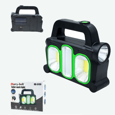 Ліхтар ручний HВ 6168 на сонячній батареї із зарядкою від USB LED лампа з 3 режимами освітлення