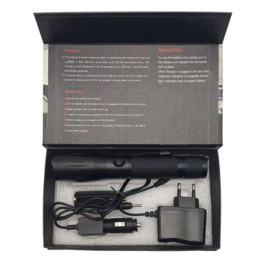 Ручний ліхтар акумуляторний LED STRONG LIGHT FLASHLIGHT 6061 Ліхтарик потужний світлодіодний з фокусуванням променя