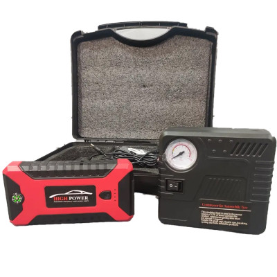 Пускозарядний пристрій JUMPSTARTER автомобільна пускова зарядка портативний бустер з компресором