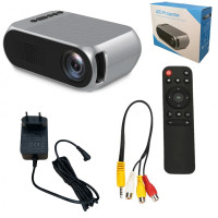 Портативний міні проектор Projector LED YG320 Mini сірий з динаміком для дому лед проектор кишеньковий домашній