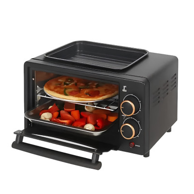 Настільна електрична міні духовка 2в1 HM-748 Hoffmans Electronics електропіч гриль 800W з таймером для дому