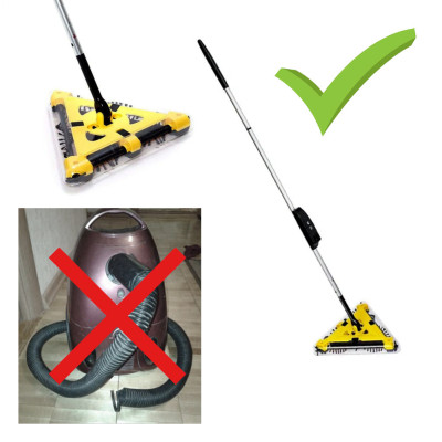 Електровіник Twister Sweeper електрощітки Ручний електричний турбовеник Твістер Свипер Жовтий трикутний