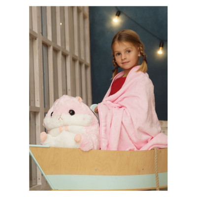 Плед Хом'як 3 в 1 м'яка іграшка подушка плед подушка хом'ячок Рожевий