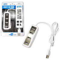 USB хаб концентратор адаптер разветвитель на 4 порта белый питание от USB хаб 2.0