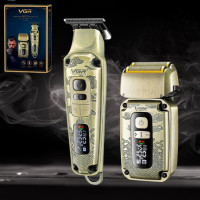 Набор для стрижки волос и бороды 2в1 с насадками VGR V-641 Аккумуляторная машинка для стрижки и шейвер