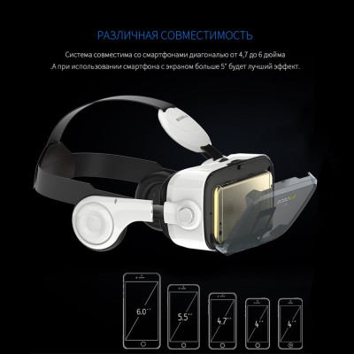 3D окуляри Шолом віртуальної реальності смартфона BOBO VR Z4 для з пультом і навушниками для телефону