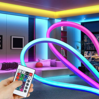 Гнучкий неон RGB 3 м Світлодіодна LED стрічка із синхронізацією музики Розумна неонова стрічка