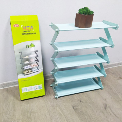 Органайзер полиця для взуття компактний стійка складна Shoe Rack YH 8802 5 зберігання речей та взуття